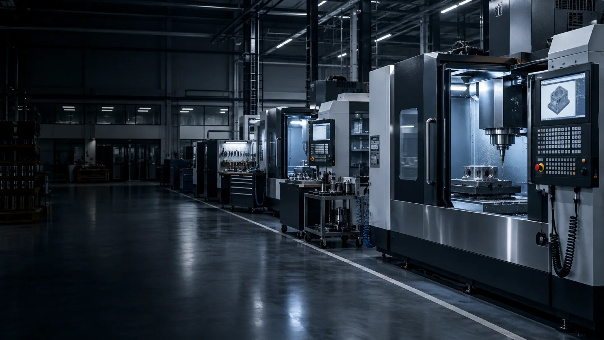 Modern manufacturing floor supported by connected digital infrastructure